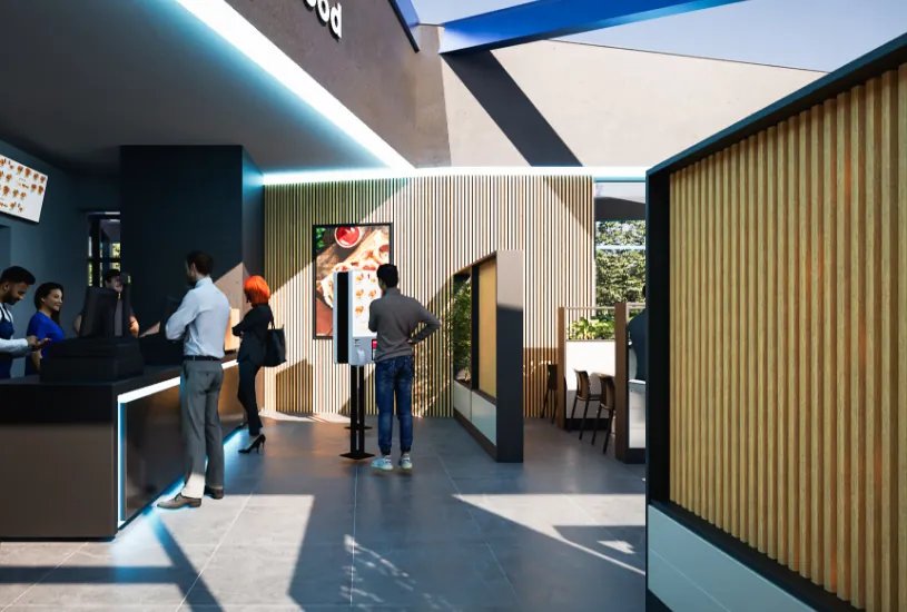 Innenszene eines Fastfood Restaurants