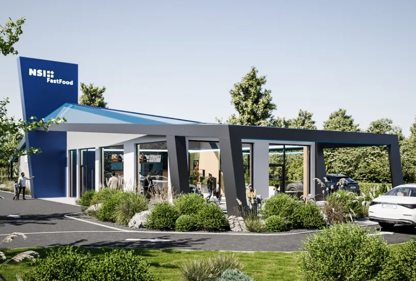 Aussenansicht eines Fastfood Restaurants