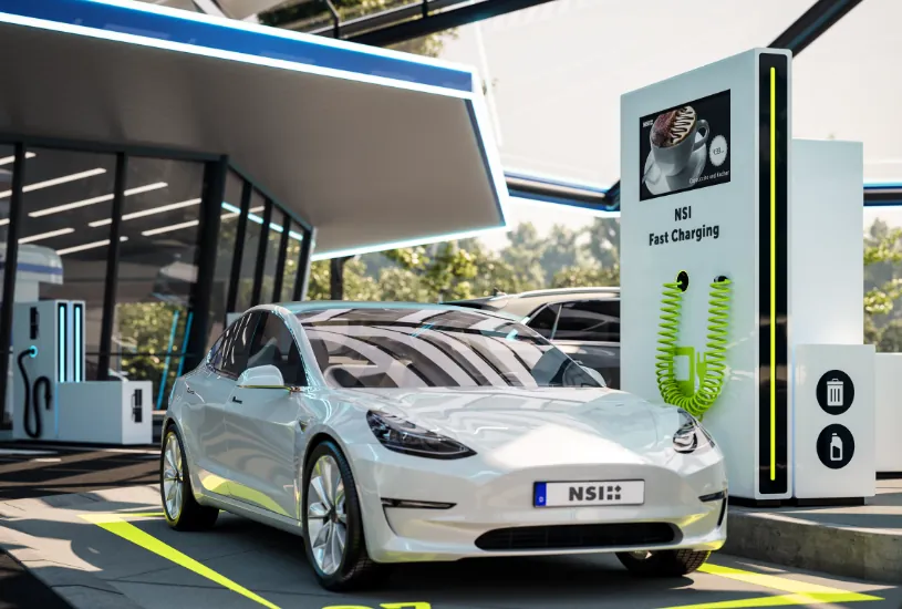 weißer PKW an Ladestation